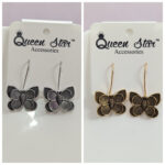 Butterfly oxidised earrings