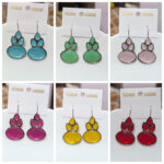 Oxidized stone earring