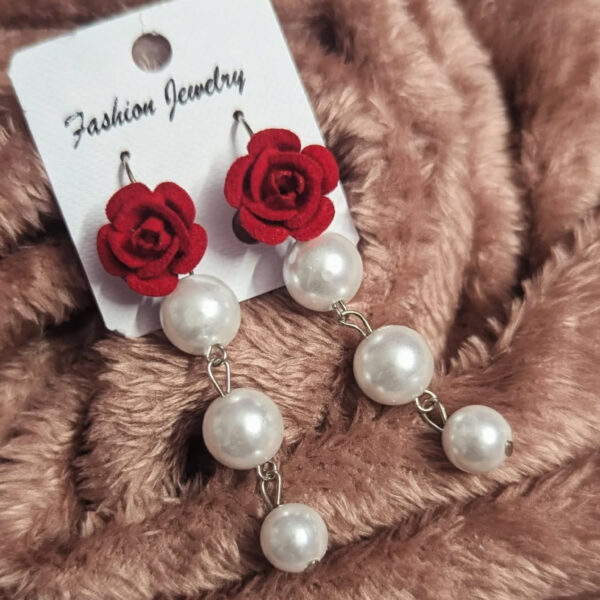 Leverback type _ Korean rose earrings