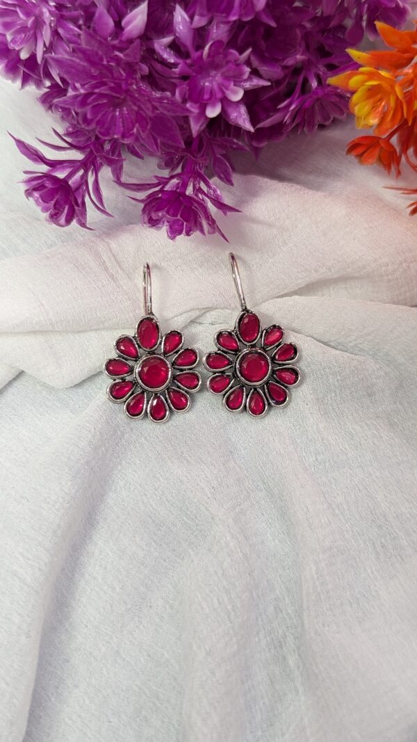 Hook oxidised earrings_Pink
