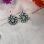 Hook oxidised earrings_ Blue