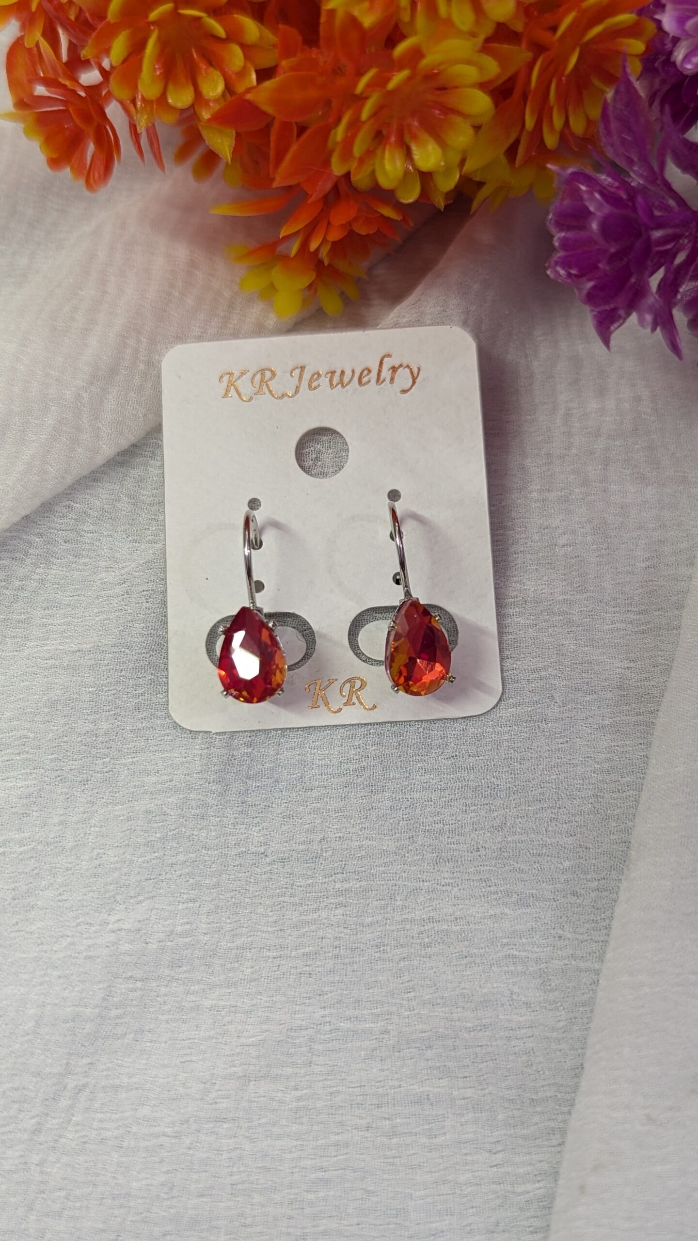 Dual Color Leverback Earring