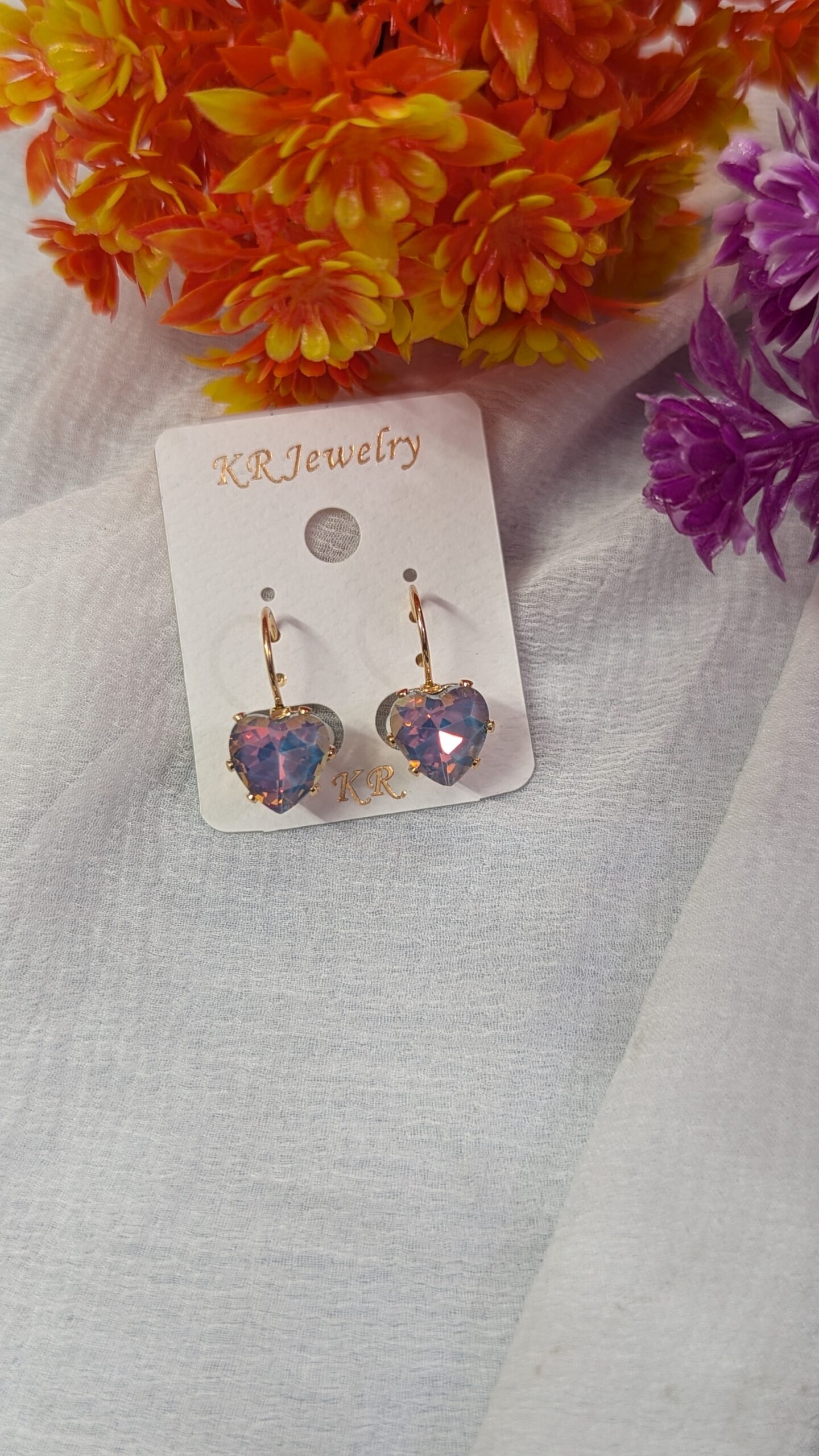 Dual Color Leverback Earring