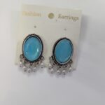 Hook oxidised earrings_Blue