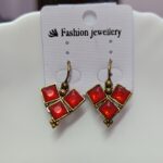 Hook Oxidized Earring_Red