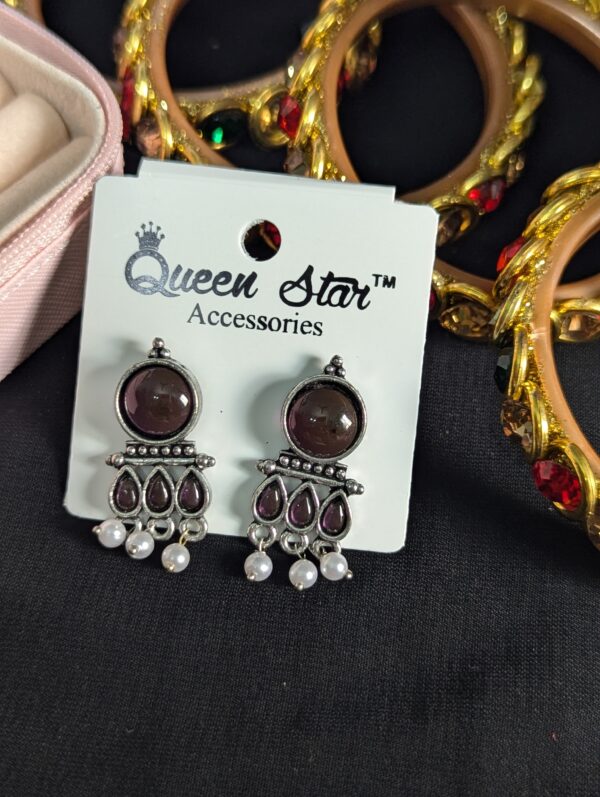 oxidized earring_Voilet