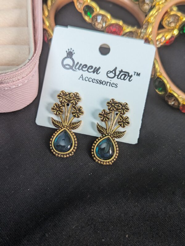 Oxidized earring_Tale Blue