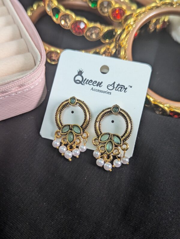 Oxidized earring_Lite Blue