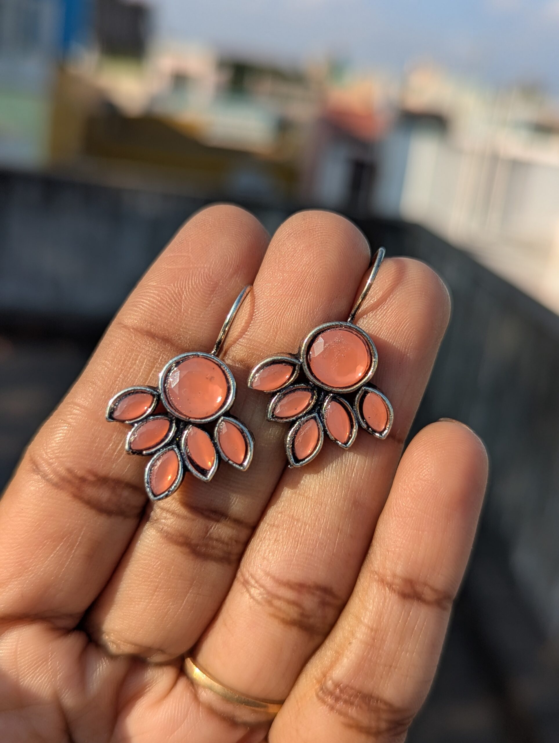 Oxidized Hook Earring