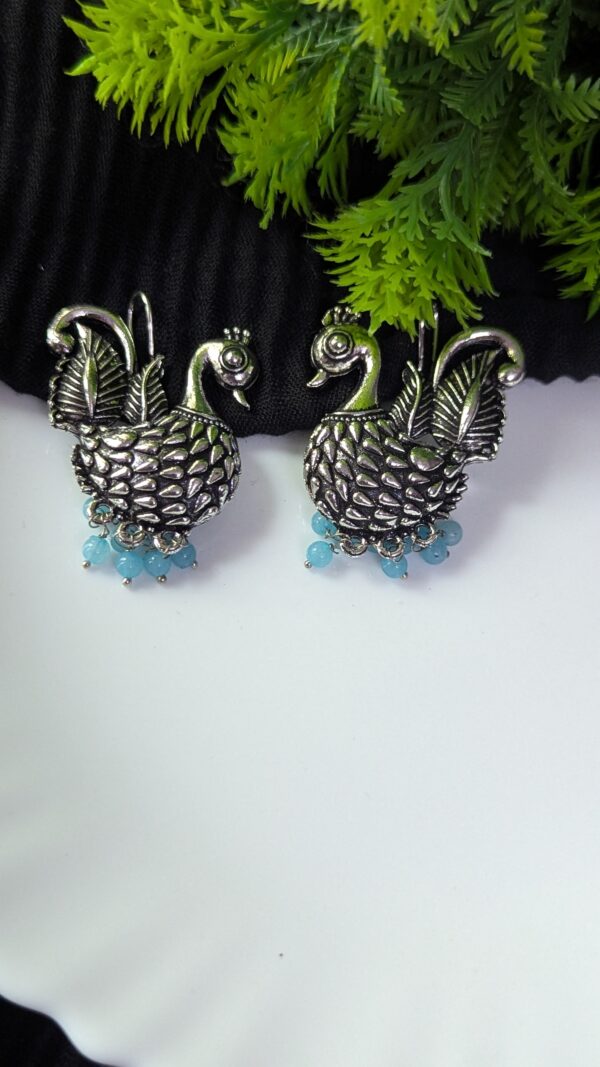 Peacock Oxidized Earring