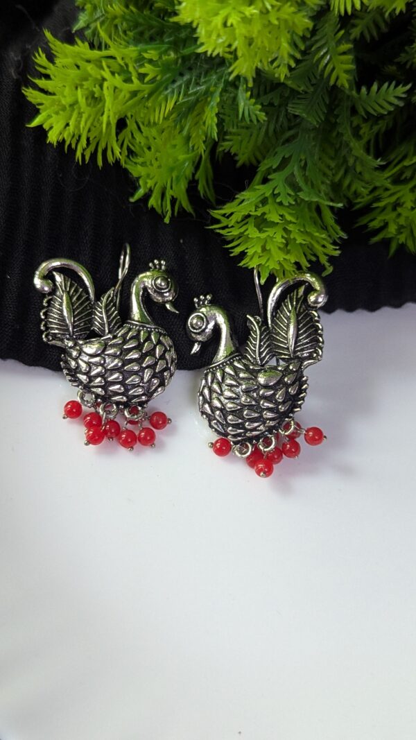 Peacock Oxidized Earring