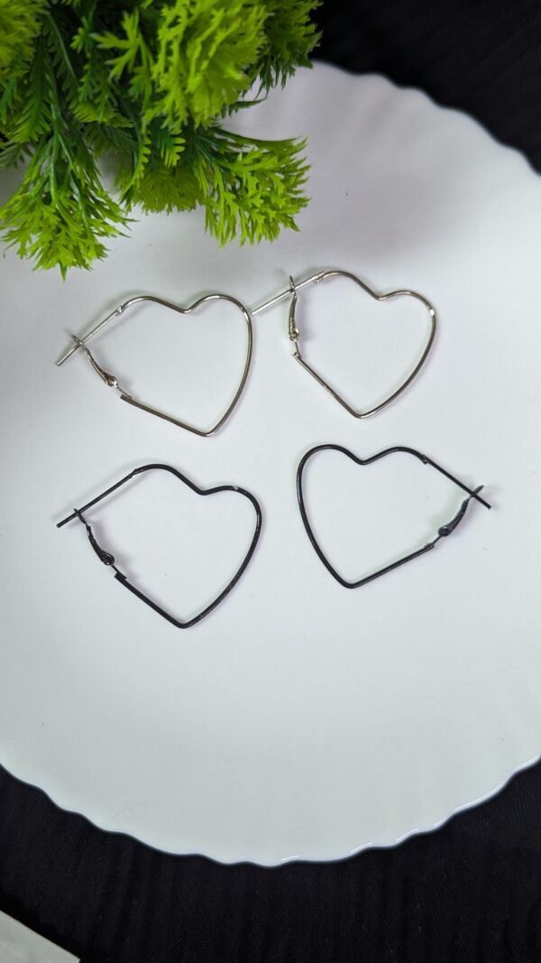 Plain Heart Hoop Earring