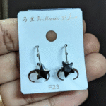 Black Star Stone Leverback Earring