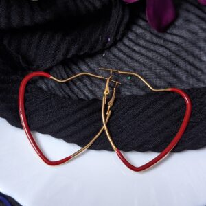 Heart Hoop Earrings- Big Size