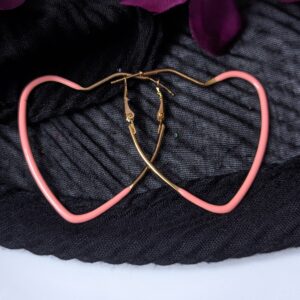 Heart Hoop Earrings- Big Size