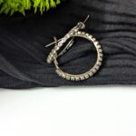 Stone Hoop Earring_Medium Size