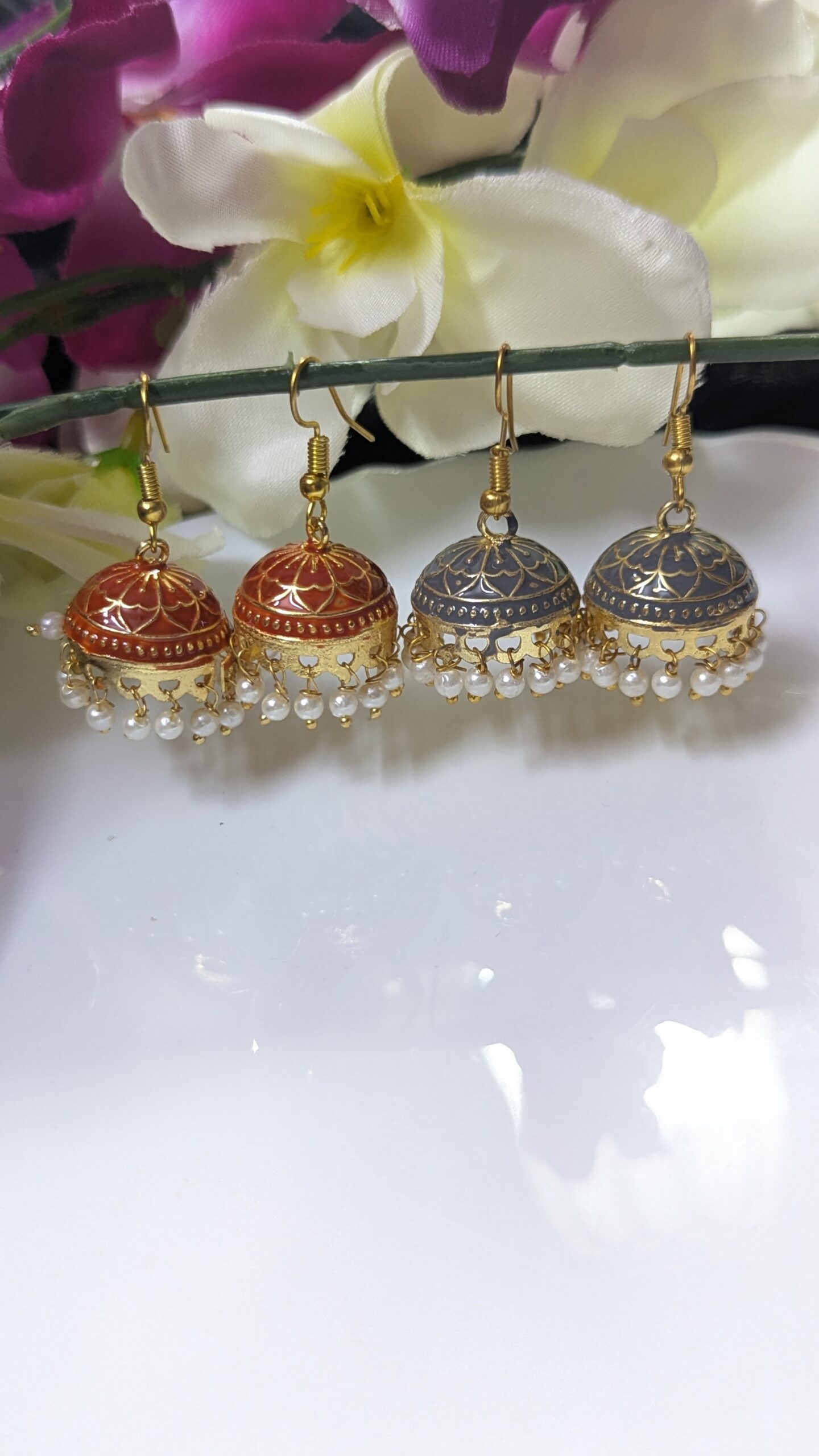 Meenakari Hook Jhumka_Medium