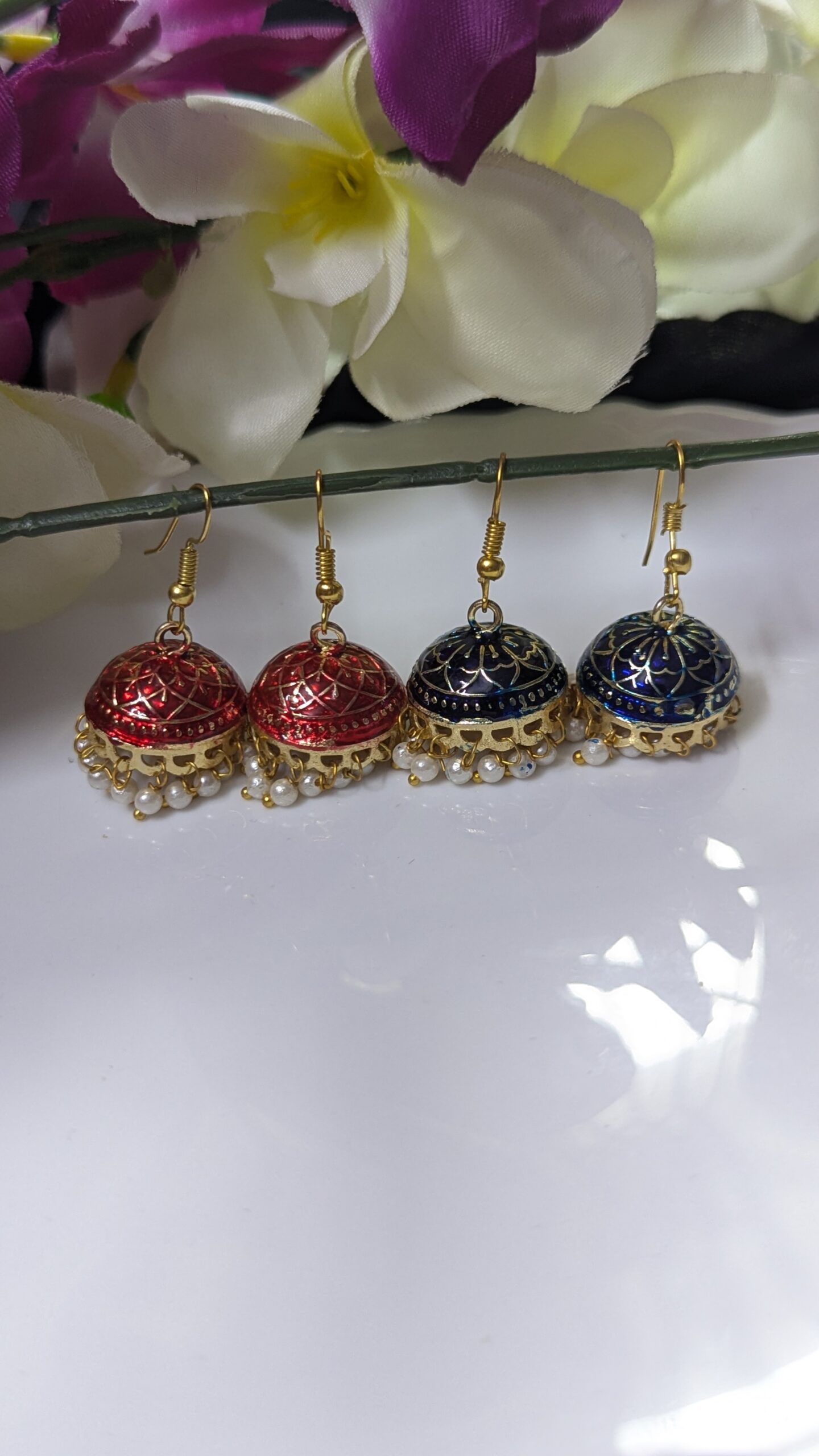 Meenakari Hook Jhumka_Medium