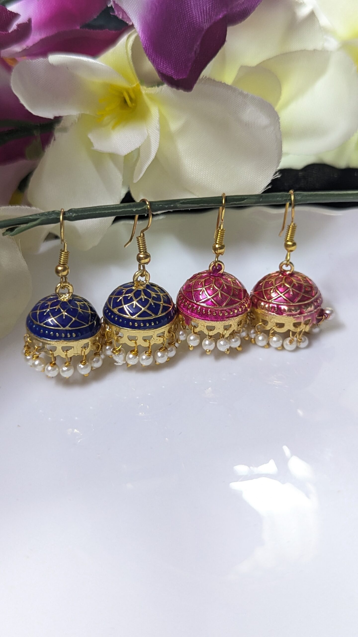 Meenakari Hook Jhumka_Medium