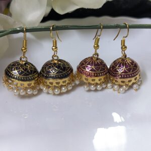 Meenakari Hook Jhumka_Medium