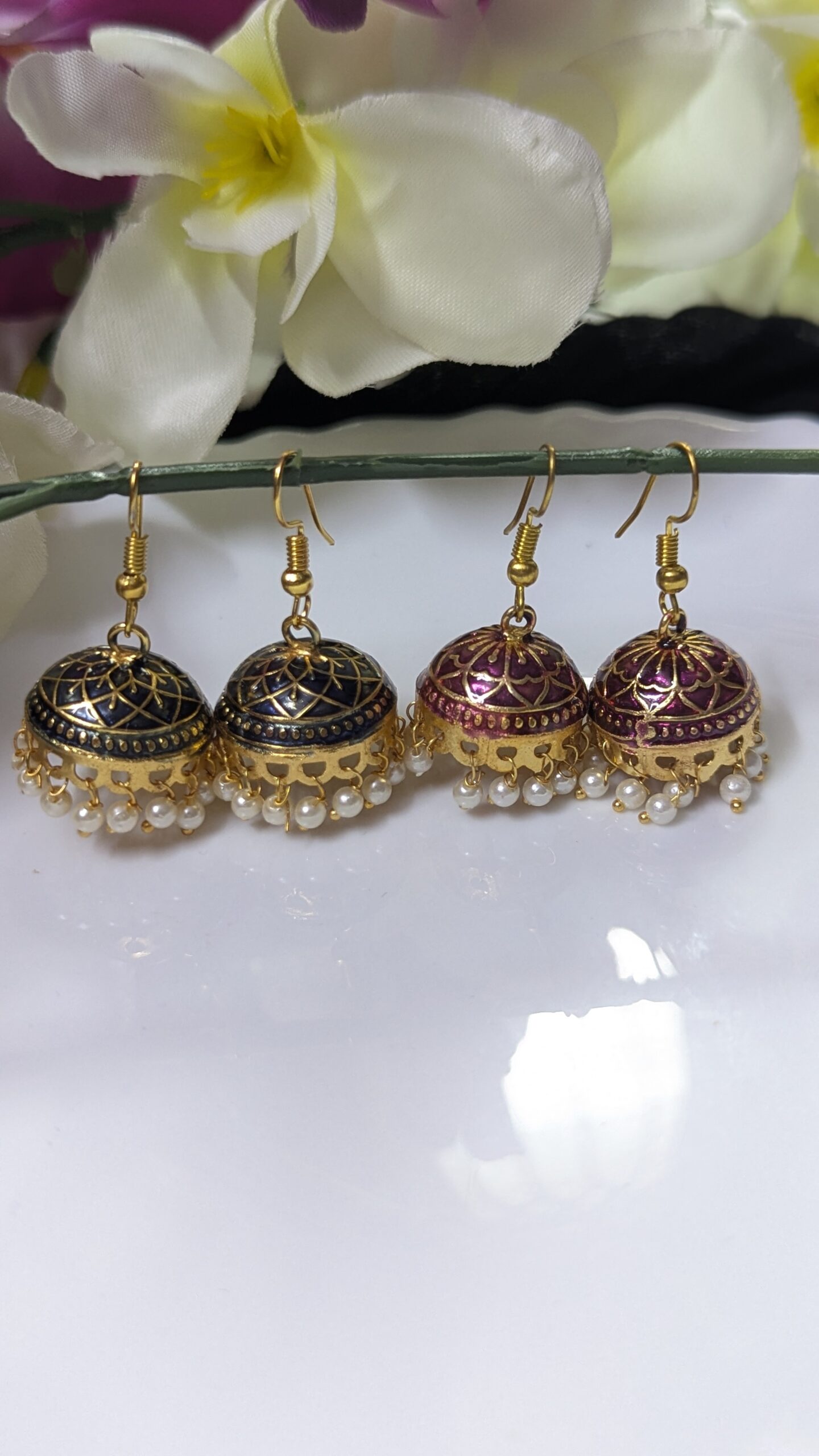 Meenakari Hook Jhumka_Medium
