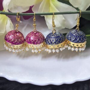 Meenakari Hook Jhumka_Medium To Big