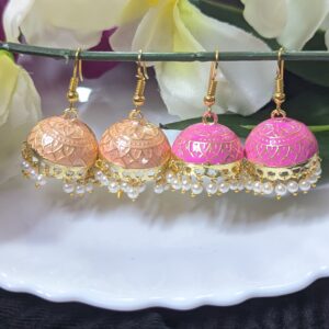 Meenakari Hook Jhumka_Medium To Big