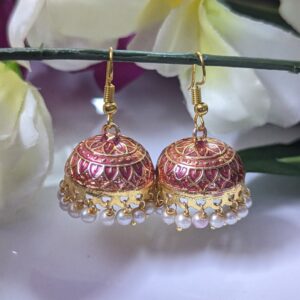 Meenakari Hook Jhumka_Medium To Big