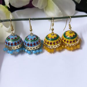 Meenakari Hook Jhumka_Medium To Big