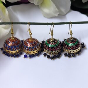 Meenakari Hook Jhumka_Medium To Big