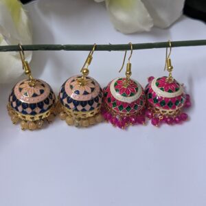 Meenakari Hook Jhumka_Medium To Big