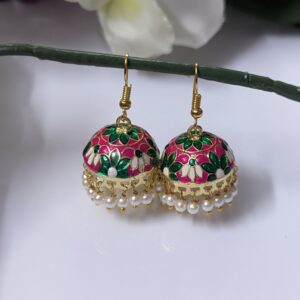 Meenakari Hook Jhumka_Medium To Big