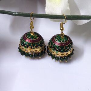 Meenakari Hook Jhumka_Medium To Big