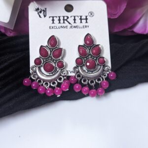 Kundan Stone Earrings_Silver Plated