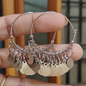 Silver Circle Hoop Earrings