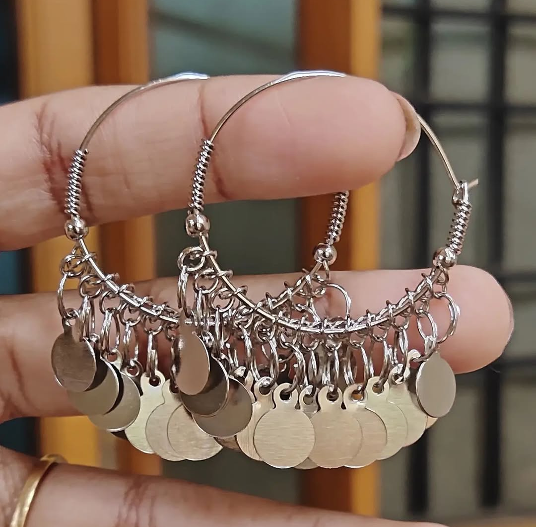 Silver Circle Hoop Earrings