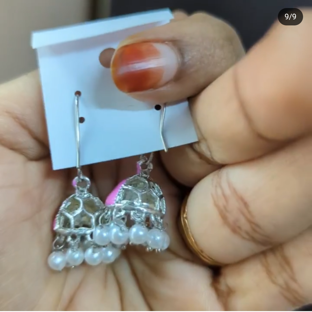 Meenakari Hook Jhumka - Image 2