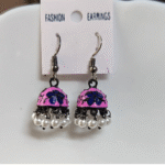 Meenakari Hook Jhumka_Black