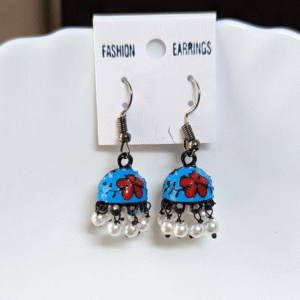 Meenakari Hook Jhumka_Black