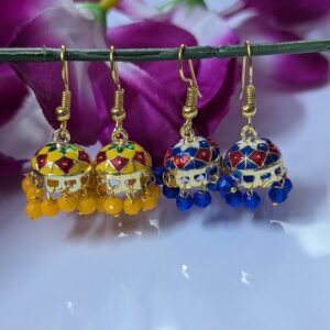Meenakari hook jhumka - Small size