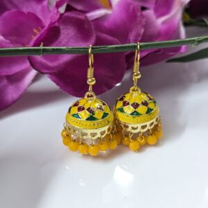 Meenakari Hook Jhumka_Medium Size