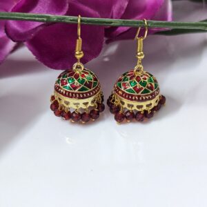 Meenakari Hook Jhumka_Medium Size