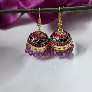 Meenakari Hook Jhumka_Medium Size