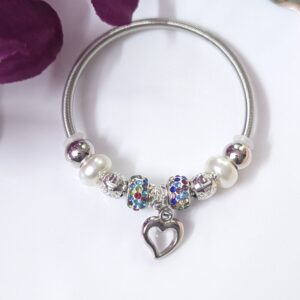 Stainless steel _ adjustable charms bracelet