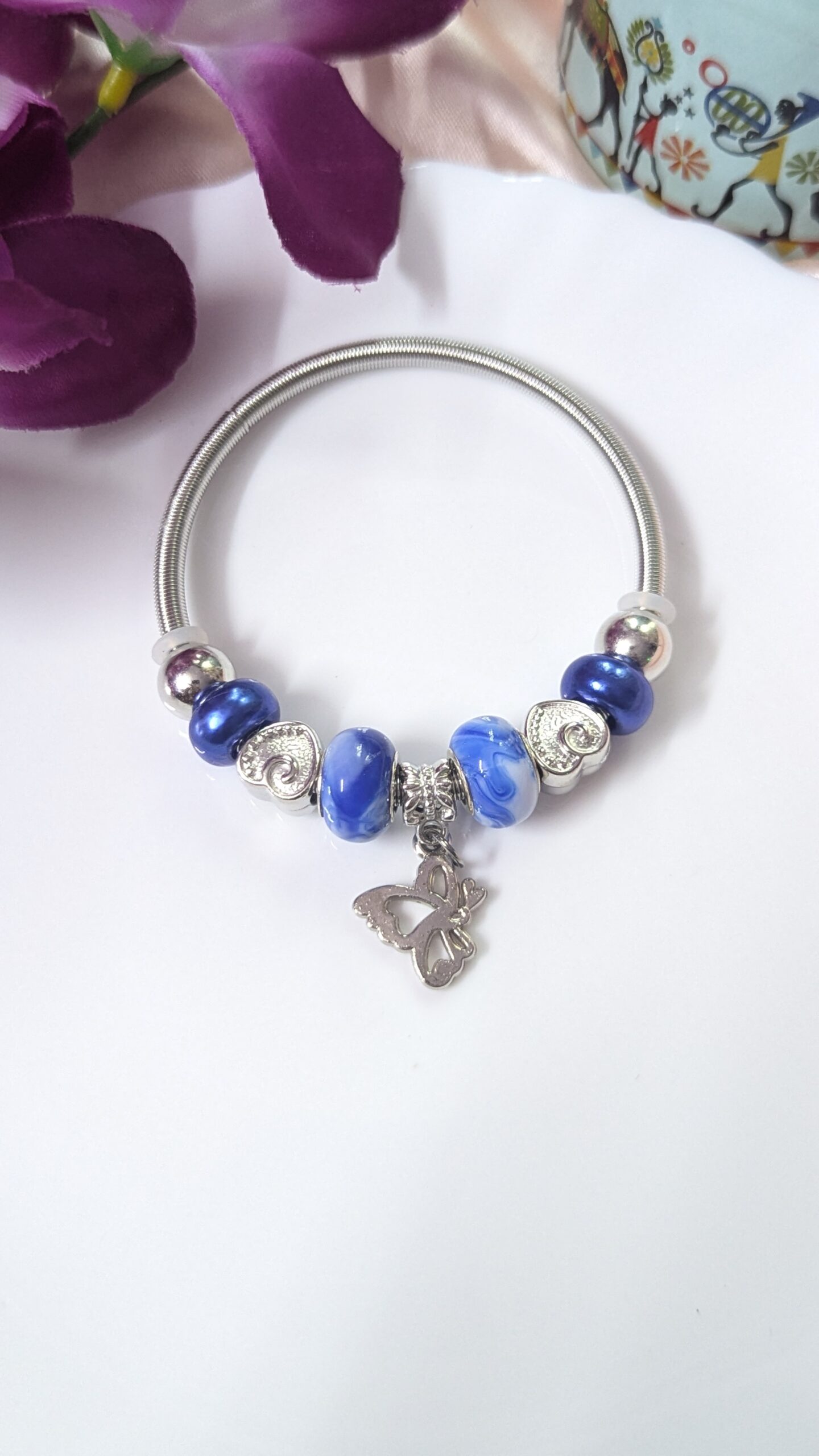 Stainless steel _ adjustable charms bracelet