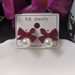 Velvet Bow Korean Earring