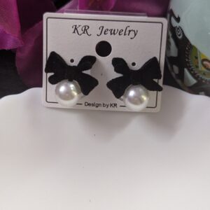 Velvet Bow Korean Earring