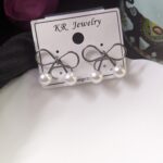 Bow Korean Earring_Black Metal