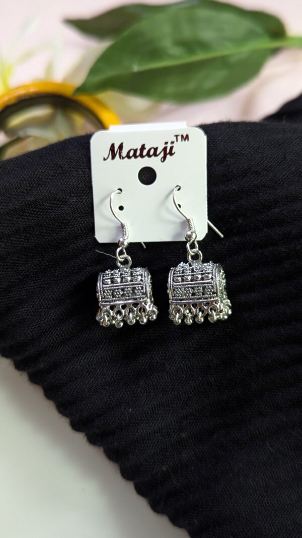 Oxisdized Hook Jhumka_Medium Size