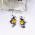 Oxidized Hook Earring